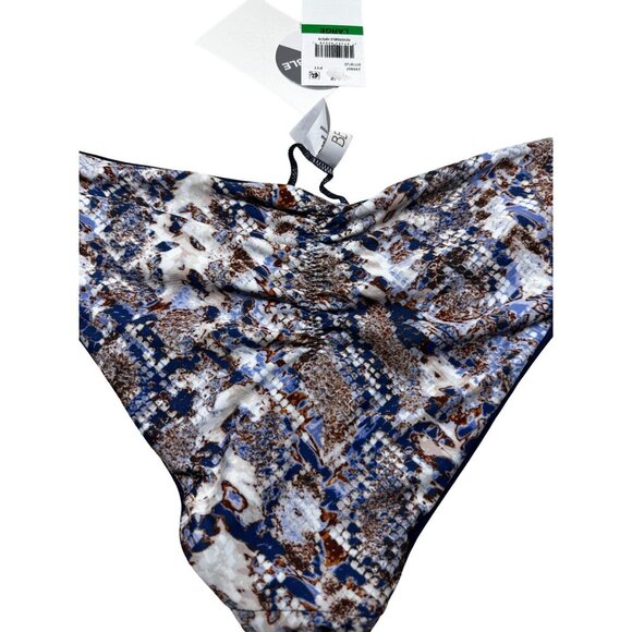 BECCA Bikini‎ Bottom Reversible Womens Size Large Blue Snake Print Hipster NEW - Picture 6 of 7